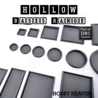 Hollow Bases Range - Wargaming 3d Printed Bases (OBS System)