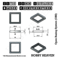 25–30mm Square Base Adapters | Injection Moulded | No Rebasing Required | Fits Popular Fantasy Miniatures