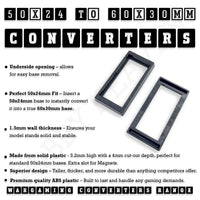 50x24mm to 60x30mm Rectangle Bases Converters ABS Plastic