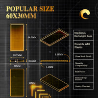 60x30mm Rectangle Bases for Tabletop Games | Premium Wargaming Cavalry Bases