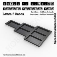 Square and Rectangle Movement Trays Adapters for Tabletop Games