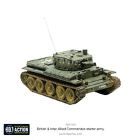 Light tank miniature included in the British & Inter-Allied Commandos Starter Army, perfect for WWII wargaming scenarios.