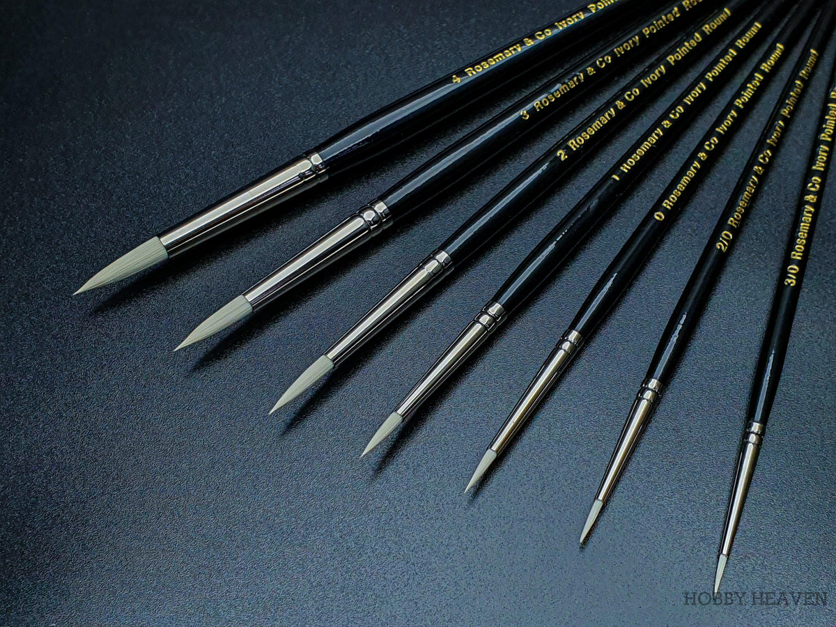 Rosemary & Co Ivory Pointed Round Brushes Range Hobby Heaven