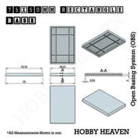 50x75mm | 75x50mm Rectangular Plain Plastic Bases | Versatile Miniature Stands