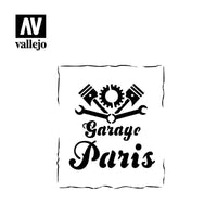 Vallejo Stencils  Vintage Garage Sign LET001