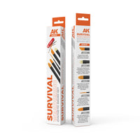 The Survival Weathering Brushes Set, including 5 high-quality brushes designed for creating realistic weathering effects on miniatures and models.