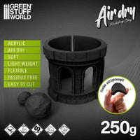 Example of terrain and sculpted piece made with Green Stuff World Air Dry Foam Clay Black