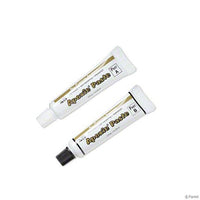 Aves Apoxie Paste 1 fl oz two-part adhesive product packshot showing Part A and Part B tubes on a white background