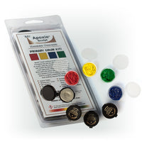 Aves Apoxie Sculpt Primary Colour Kit showing front blister packaging with open sample pods in primary colours red, yellow, blue and green