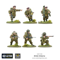 Painted British & Polish Airborne Paratroopers in a Bolt Action WWII battle