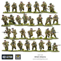 Painted British & Polish Airborne Paratroopers in a Bolt Action WWII battle