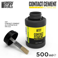 Open 500ml Contact Cement bottle showing brush applicator in the lid.