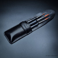 da Vinci Cosmotop-Spin brush set with sizes 4, 6 and 10 arranged in compact travel case
