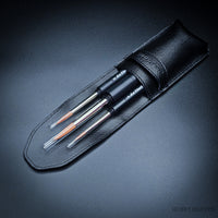 da Vinci Cosmotop-Spin travel watercolour brushes stored in black imitation leather protective case