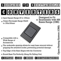 Square to Rectangle Bases Size Converters 3d Print Full Range