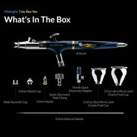 Gaahleri Aventus Midnight Tide Rex boxed airbrush set with accessories, cards and presentation case