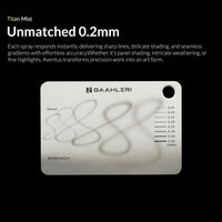 Gaahleri Aventus Titan Mist dual calibre airbrush showing 0.2mm and 0.4mm nozzle options