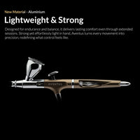 Full side view of the lightweight Gaahleri Aventus Titan Mist aluminium airbrush