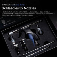 Gaahleri Barbatos Rex airbrush kit with needles nozzles and paint cups