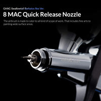 MAC quick release nozzle system on Gaahleri Swallowtail Barbatos Rex airbrush