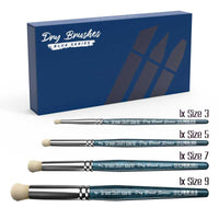 Set of dry brushes with a blue packaging box labeled 'Dry Brushes Blue Series' on a white background.