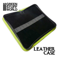 Green Stuff World leather-style folding case for brushes and sculpting tools – empty storage wallet
