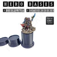 Hero Bases Reign – tallest plinth base for showcase and competition miniatures, OBS compatible.