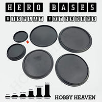 Hero Bases Display Extenders – round display bases for miniatures, compatible with OBS system.