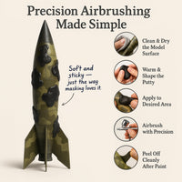 Full instructional set showing all steps of masking and painting with HHP-1001 putty on scale model