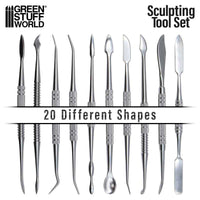 Green Stuff World Hobby Sculpting Tools Wax Carver with 20 different shapes