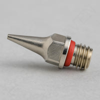 Iwata Neo CN 0.35mm nozzle N3 with red O-ring precision engineered side profile photo
