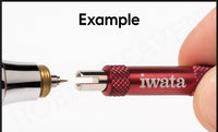 Example of Iwata Nozzle Wrench IWCL-NW-1 being used to remove airbrush nozzle
