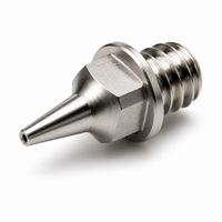 Close-up of tapered tip on Iwata Revolution M2 0.4mm fluid nozzle IWS-7045