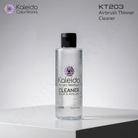Kaleido Colorworks KT203 airbrush cleaner 210ml bottle studio product shot on grey background