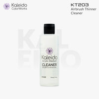 Kaleido Colorworks KT203 airbrush cleaner 210ml bottle front view on white background with branding
