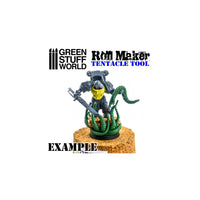 War gaming miniature surrounded by sculpted tentacles made with Green Stuff World Roll Maker