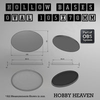 Hollow Bases Range - Wargaming 3d Printed Bases (OBS System)