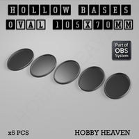 Hollow Bases Range - Wargaming 3d Printed Bases (OBS System)