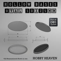 Hollow Bases Range - Wargaming 3d Printed Bases (OBS System)