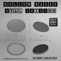 Hollow Bases Range - Wargaming 3d Printed Bases (OBS System)