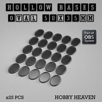 Hollow Bases Range - Wargaming 3d Printed Bases (OBS System)