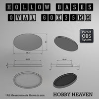 Hollow Bases Range - Wargaming 3d Printed Bases (OBS System)