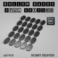 Hollow Bases Range - Wargaming 3d Printed Bases (OBS System)