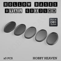 Hollow Bases Range - Wargaming 3d Printed Bases (OBS System)