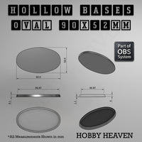 Hollow Bases Range - Wargaming 3d Printed Bases (OBS System)