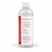 Rosemary & Co Brush Cleaner & Conditioner 250ml bottle, front label for natural and synthetic brushes