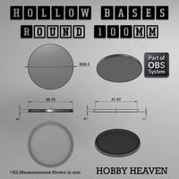 Hollow Bases Range - Wargaming 3d Printed Bases (OBS System)