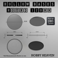 Hollow Bases Range - Wargaming 3d Printed Bases (OBS System)