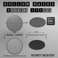 Hollow Bases Range - Wargaming 3d Printed Bases (OBS System)