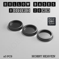 Hollow Bases Range - Wargaming 3d Printed Bases (OBS System)